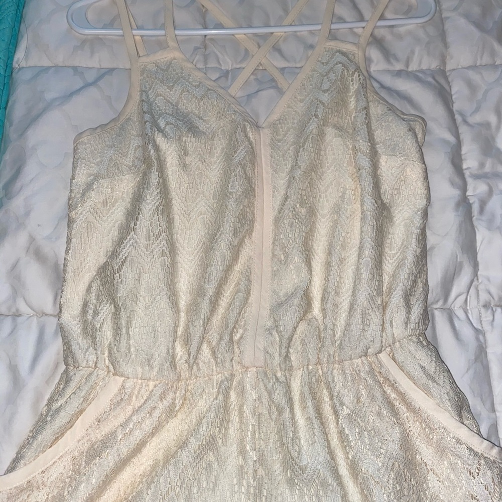 Cream lace jumpsuit